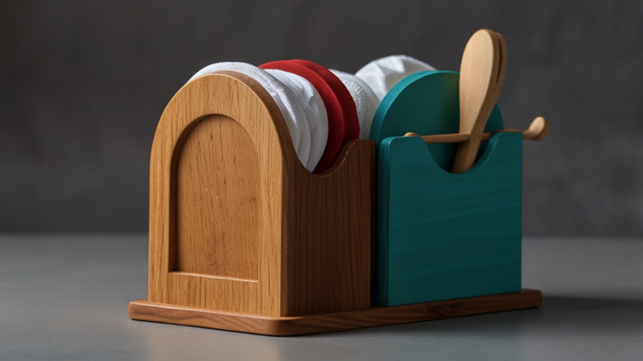 wooden serviette holder