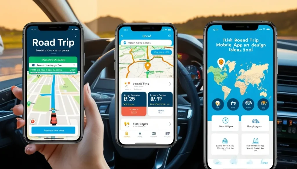 road trip mobile app design ideas